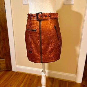 x REVOLVE “Tori” leather skirt - House of Harlow 1960 - burnt orange/bronze